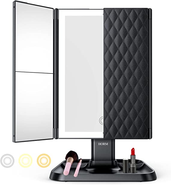 Trifold LED Makeup Mirror